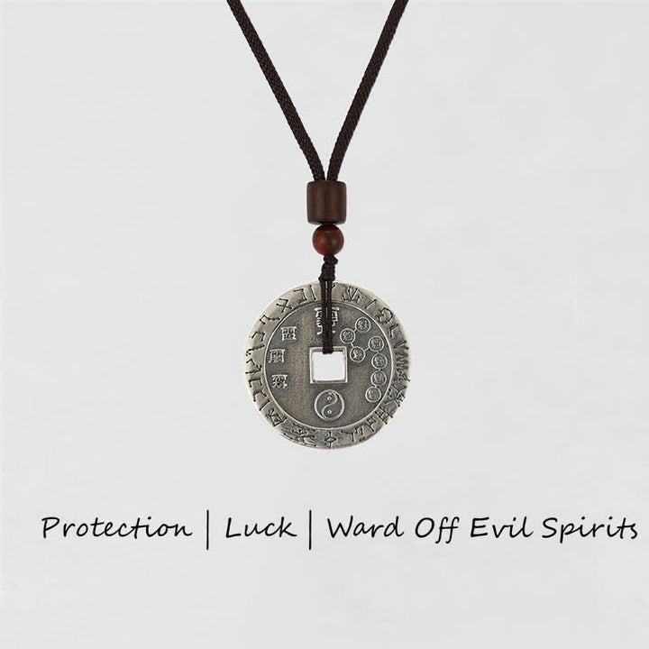 Buddha Stones, Bagua-Yin-Yang-Kupfermünze, Stern-Balance-Energie-Halskettenanhänger - Bagua und Yin Yang - image 1