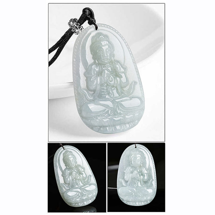 Buddha Stones Chinesisches Sternzeichen Natal Buddha Jade Reichtum Wohlstand Halskette Anhänger - image 14