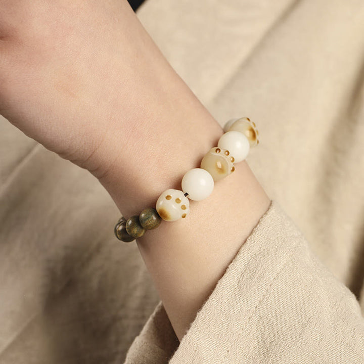 Buddha Stones natürliches grünes Sandelholz-Bodhi-Samen-Katzenpfoten-Klauen-Heilungsarmband - image 9