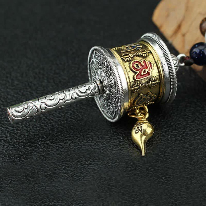 Buddha Stones, tibetische Om Mani Padme Hum Gebetsmühle, Rotation, Vajra-Holz-Halsketten-Anhänger - image 9