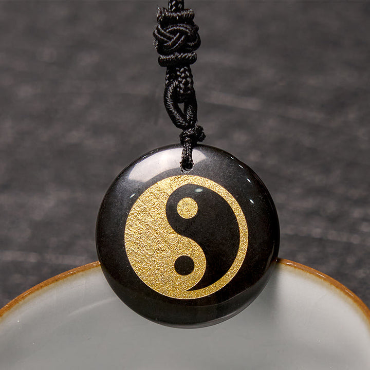 Buddha-Steine, verschiedene Kristalle, Amethyst, Tigerauge, grüner Aventurin, Yin Yang, spiritueller Halskettenanhänger