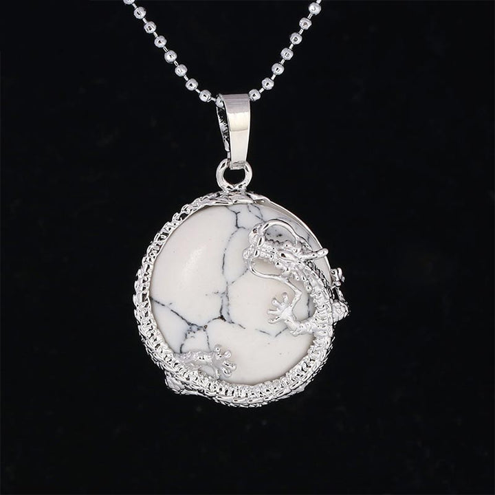 Buddha Stones, chinesischer Drache, natürlicher Quarzkristall, heilende Energie, Halsketten-Anhänger - Weiß Türkis - image 32