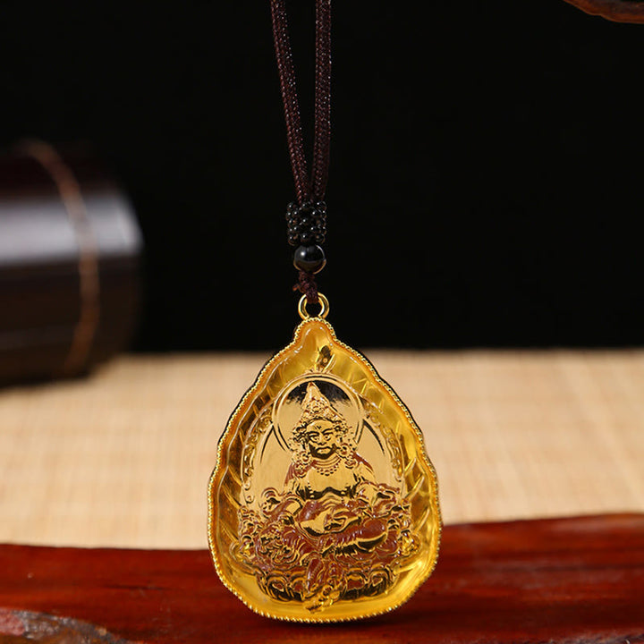 Tibetischer Buddha-Liuli-Kristall-Halskettenanhänger - Gold Buddha - image 3