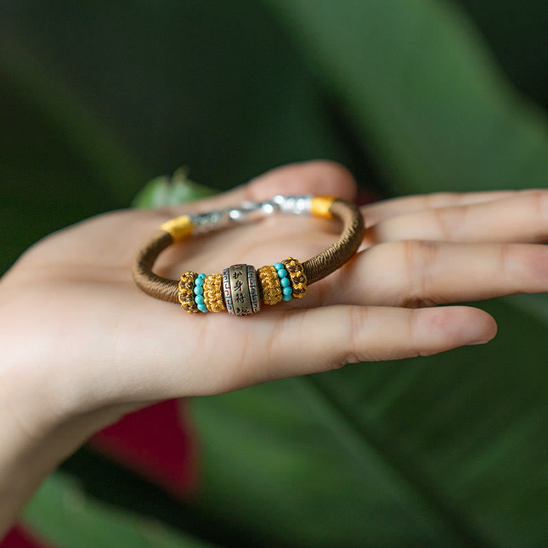 Buddha Stones Handgefertigtes tibetisches Amulett mit King-Kong-Knoten, Glücksschutz, geflochtenes Armband - image 10