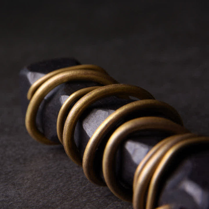 Buddha Stones Tibet Ebenholz Kupfer Balance Peace Halskette Anhänger - image 9