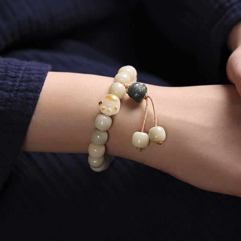 Buddha Stones Glückskatzen-Bodhi-Samen-Katzenpfoten-Friedensarmband - image 6