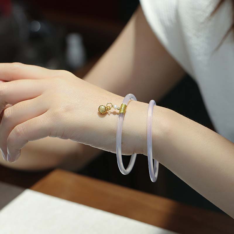 Buddha Stones Erfolgsarmband aus natürlicher cyan- Weiß Jade