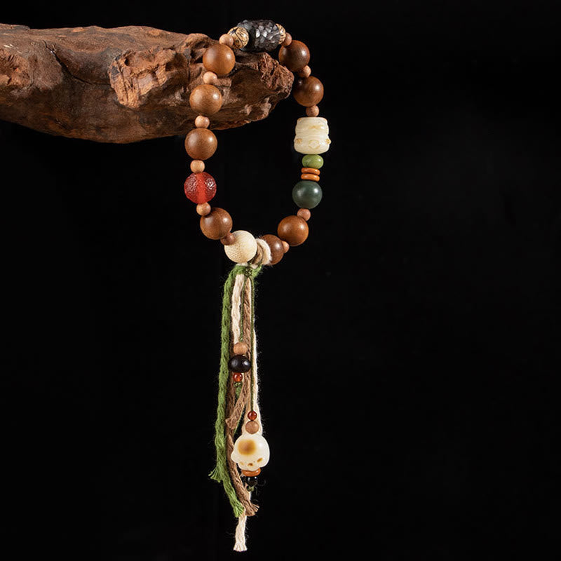 Buddha Stones, Blitzschlag, Holz, Bodhi-Samen, Katzenpfote, Kralle, Glücksverheißung, Schutz, Quastenarmband - image 3