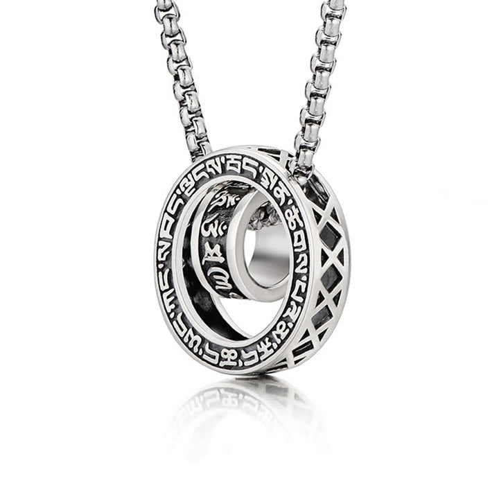 Buddha Stones, tibetischer Om Mani Padme Hum, geschnitzter Friedensreinheitsketten-Halskettenanhänger - image 3