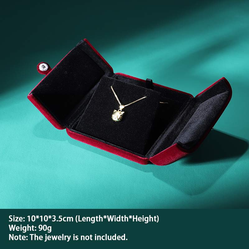 Schmuck-Aufbewahrungsbox, Flanell-Geschenkbox - Weinrot - Anhängerbox - image 7