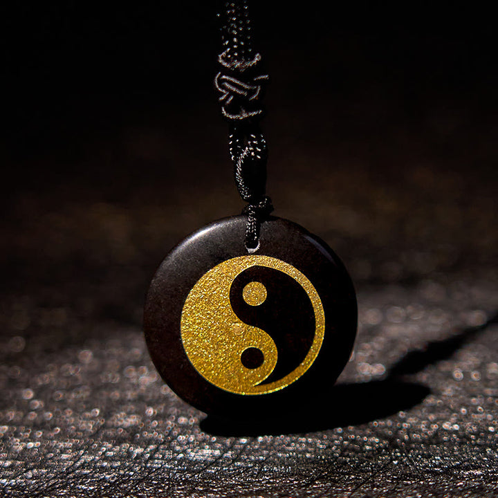 Buddha-Steine, verschiedene Kristalle, Amethyst, Tigerauge, grüner Aventurin, Yin Yang, spiritueller Halskettenanhänger