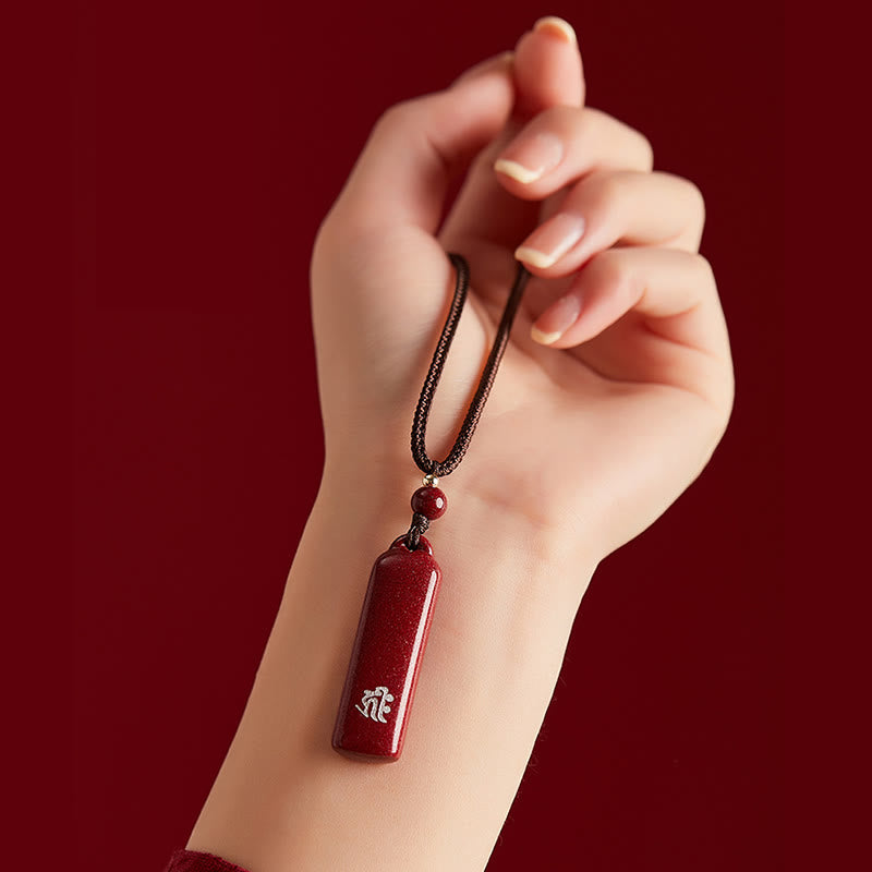 Chinesischer Sternzeichen-Natal-Buddha-Zinnober-Amulett-Schutzschnur-Halskettenanhänger - image 6