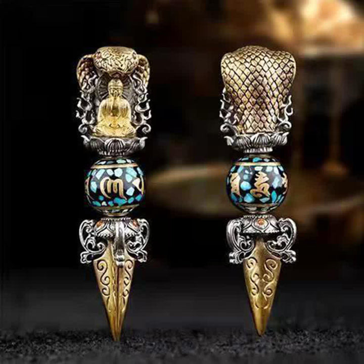 Buddha Stones, tibetischer Om Mani Padme Hum Buddha Reichtum Rotation Halskette Vajra Anhänger - image 2