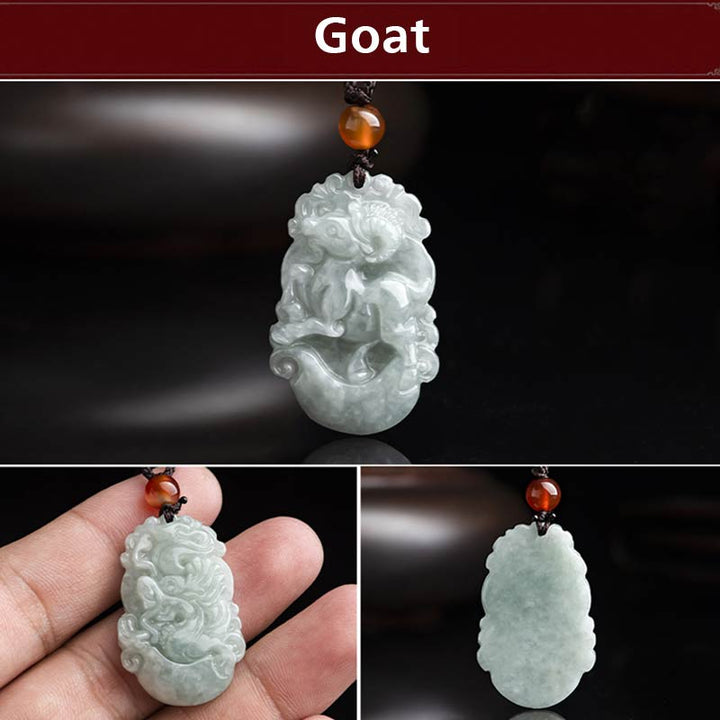Buddha Stones, natürliche Jade, 12 chinesische Sternzeichen, Erfolgs-Anhänger-Halskette - image 14