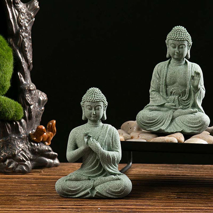 Tibetische Meditation Kontemplation Buddha Gelassenheit Mitgefühl Statue Figur Dekoration