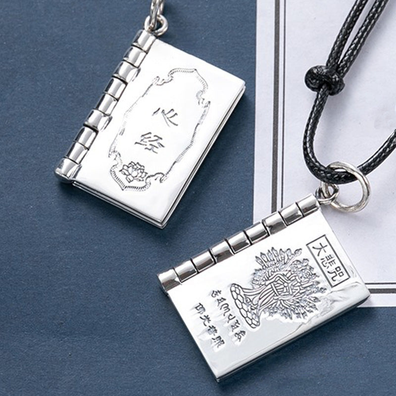 990 Sterling Silber Herz Sutra Großes Mitgefühl Shurangama Mantra Lotus Vajra Frieden Halskette Anhänger - image 13