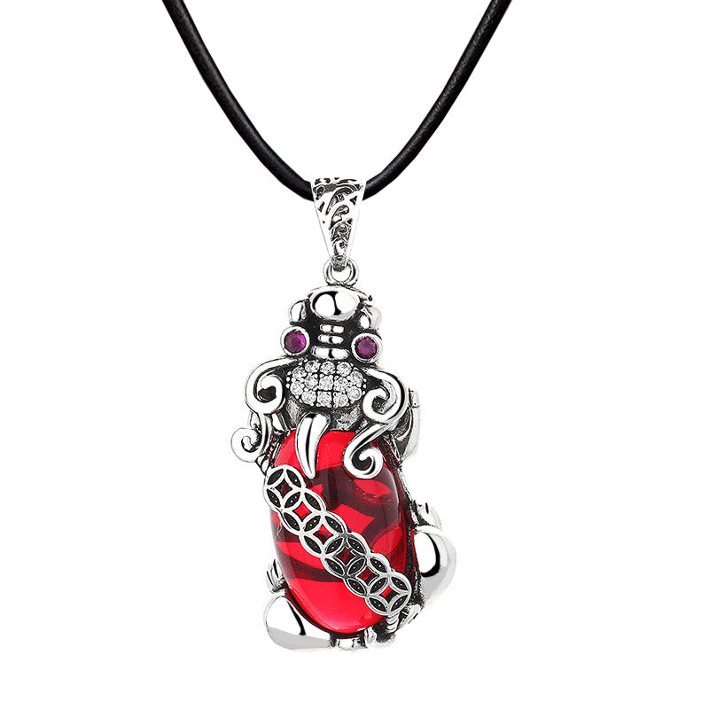 Buddha Stones PiXiu Granat Kupfer Münze Reichtum Glück Halskette Anhänger - image 8