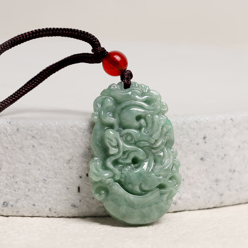 Buddha Stones, natürliche Jade, 12 chinesische Sternzeichen, Wohlstands-Halsketten-Anhänger - image 2