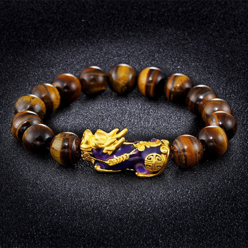 Buddha Stones Tibetisches handgefertigtes Tigerauge Feng Shui Armband