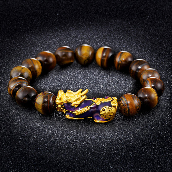 Buddha Stones Tibetisches handgefertigtes Tigerauge Feng Shui Armband