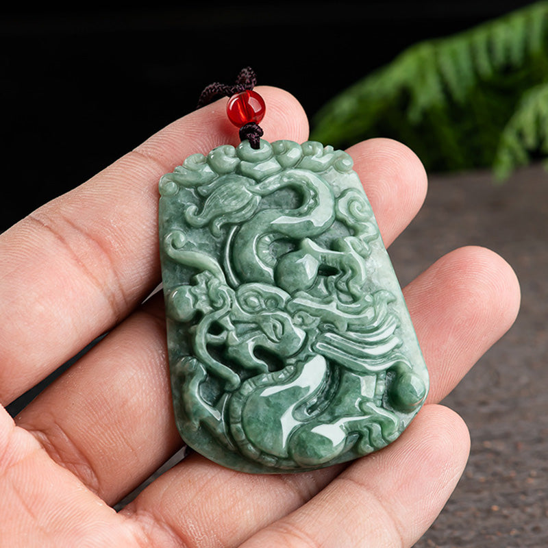 Buddha Stones Chinesisches Sternzeichen Drache Jade Stärke Halskette String Anhänger - image 5
