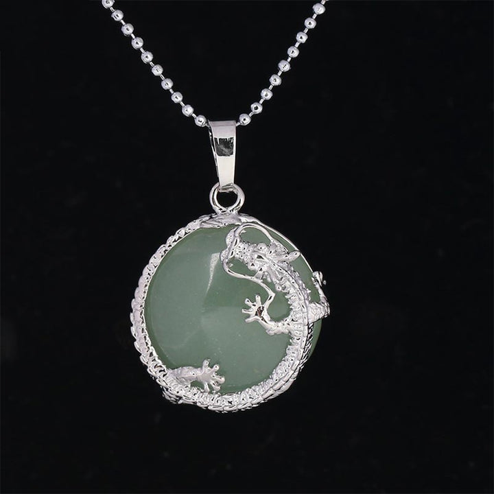 Buddha Stones, chinesischer Drache, natürlicher Quarzkristall, heilende Energie, Halsketten-Anhänger - Grüner Aventurin - image 13