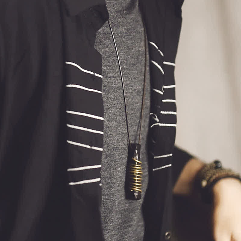 Buddha Stones Tibet Ebenholz Kupfer Balance Peace Halskette Anhänger - image 13