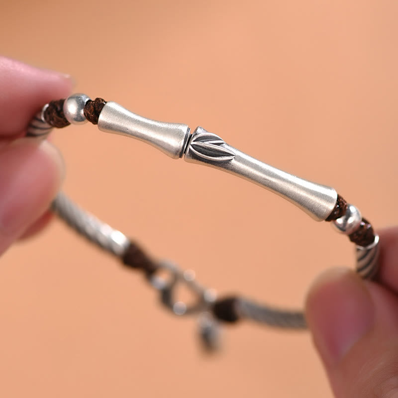 999 Sterling Silber Bambusmuster Zikade Glück Reichtum Armband - image 14