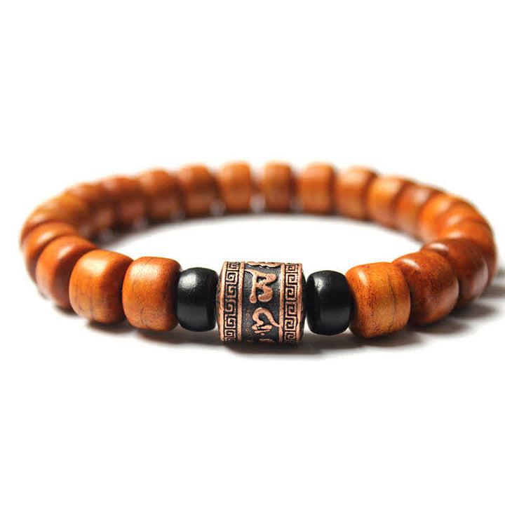 Buddha Stones Tibetische Knochenperlen Om Mani Padme Hum Stärke Armband