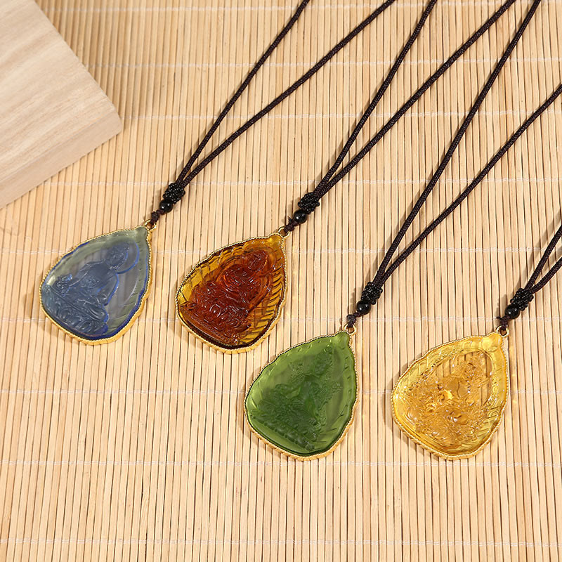 Tibetischer Buddha-Liuli-Kristall-Halskettenanhänger - image 2