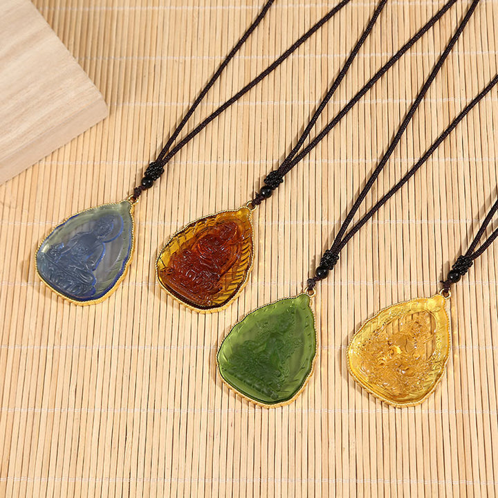 Tibetischer Buddha-Liuli-Kristall-Halskettenanhänger - image 2