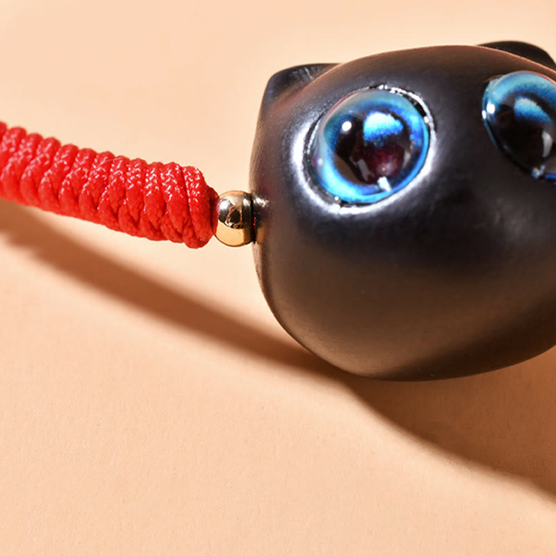 Buddha Stones Ebenholz-Katzenkopf-Muster, geflochtenes Armband mit Friedens-King-Kong-Knoten - image 11