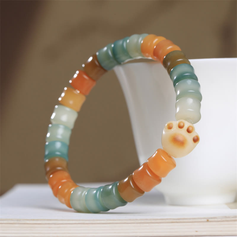 Buntes Bodhi-Samen-Katzenpfoten-Weisheitsarmband mit Buddha Stonesn - image 2