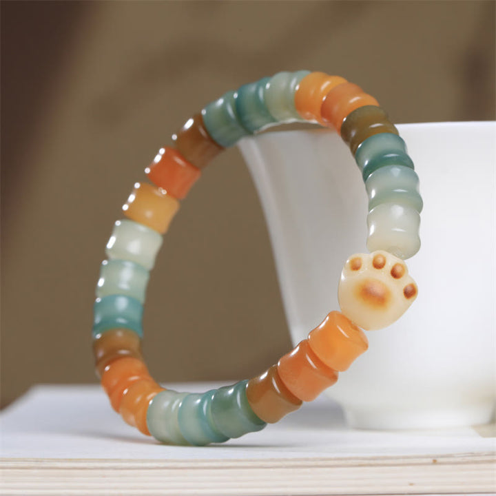 Buntes Bodhi-Samen-Katzenpfoten-Weisheitsarmband mit Buddha Stonesn - image 2