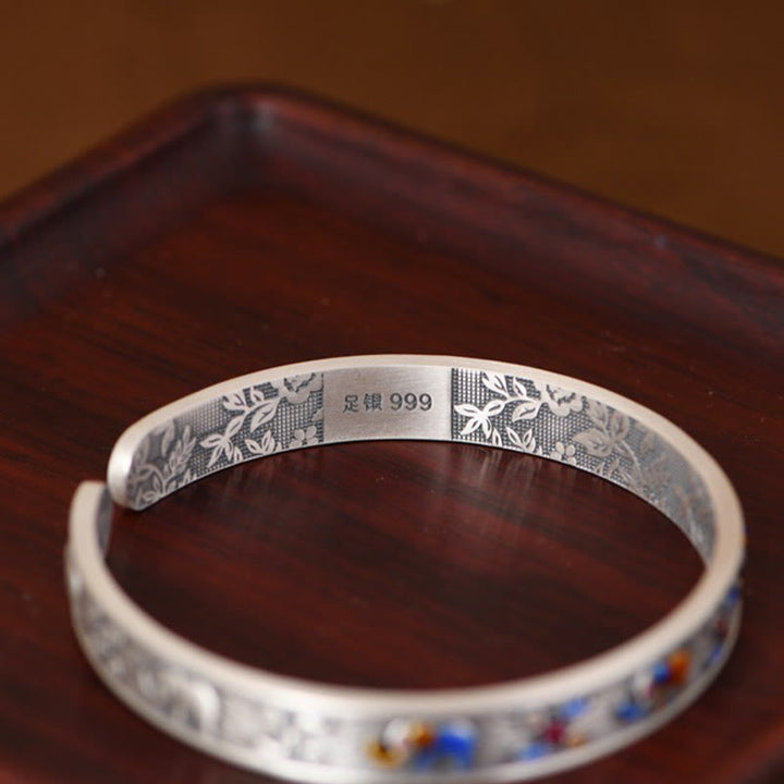 Buddha Stones 999 Sterling Silber Elefant Stärke Weisheit Armband Manschettenarmreif - image 5