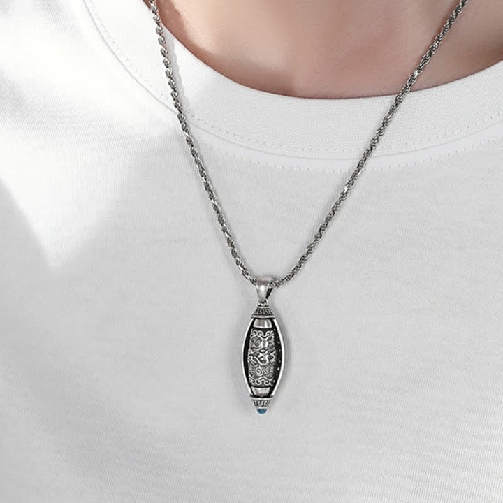 Buddha Stones Tibet Om Mani Padme Hum Protection Halskette Drehbarer Anhänger - image 5