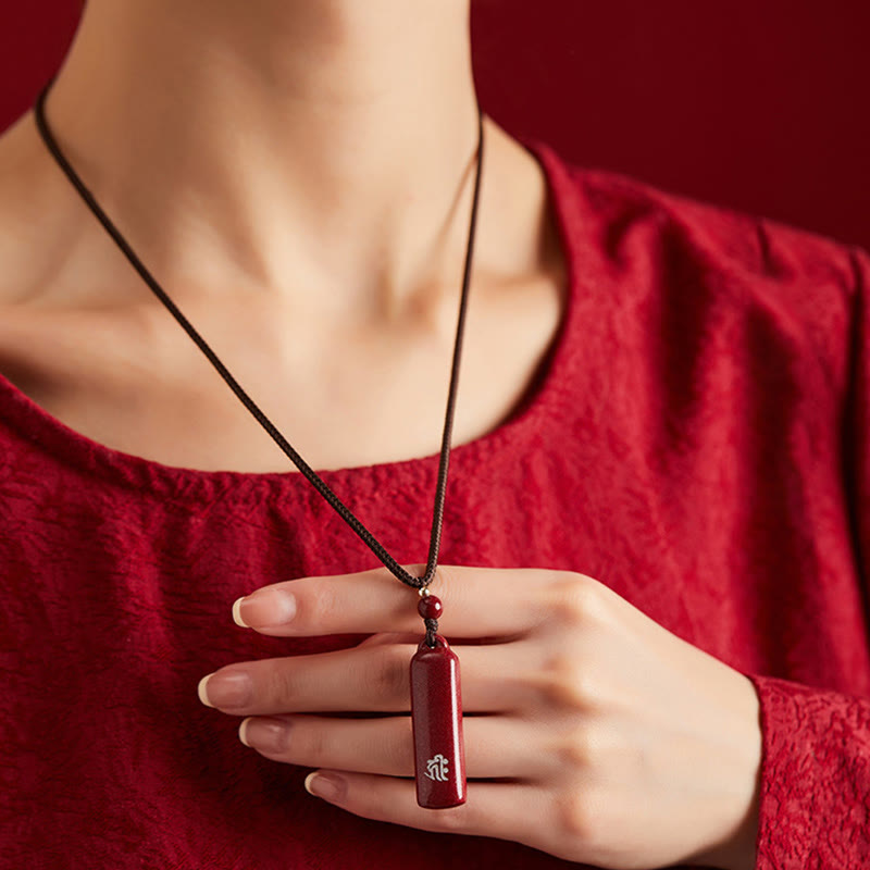 Chinesischer Sternzeichen-Natal-Buddha-Zinnober-Amulett-Schutzschnur-Halskettenanhänger - image 2