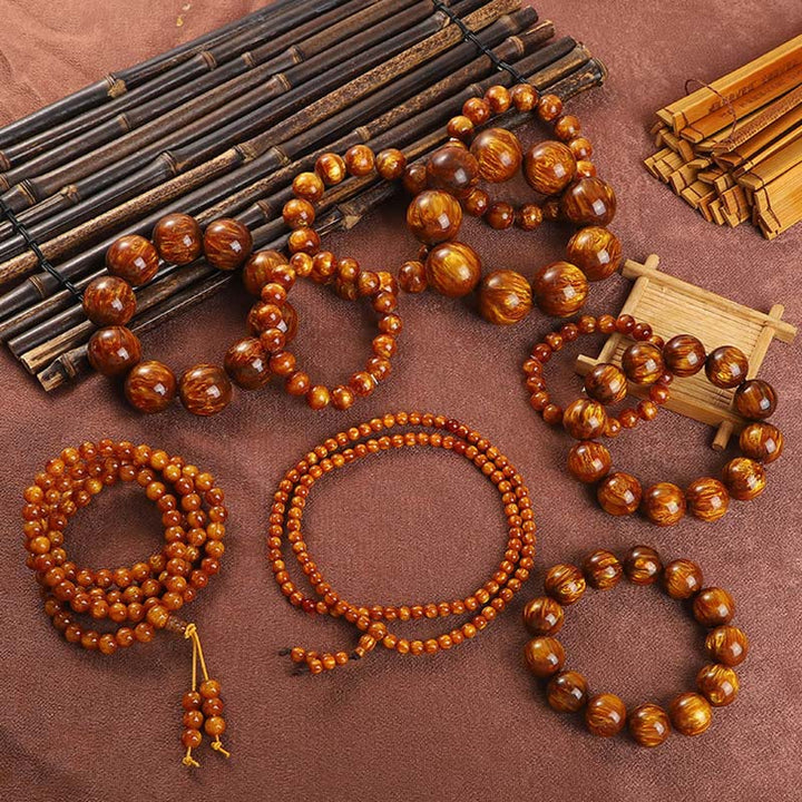 Buddha Stones Golden Sea Willow Success Positive Armband Mala - image 1