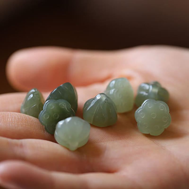 Natürlicher runder Jade-Friedensschnallen-Lotus-Überfluss-Schnur-Halskettenanhänger - image 9