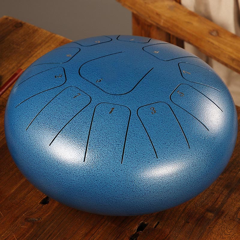 Buddha Stones Steel Tongue Drum Sound Heilung Achtsamkeit Meditation Yoga Drum Kit 11 Note 8 Zoll - Stahlblau - image 20