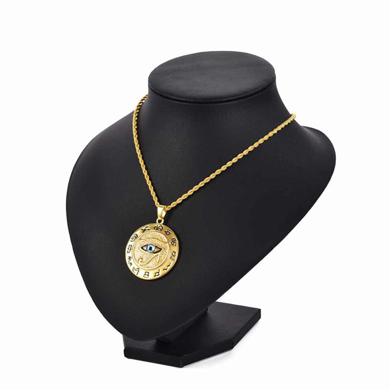 Buddha Stones Auge des Horus Schutz Halskettenanhänger