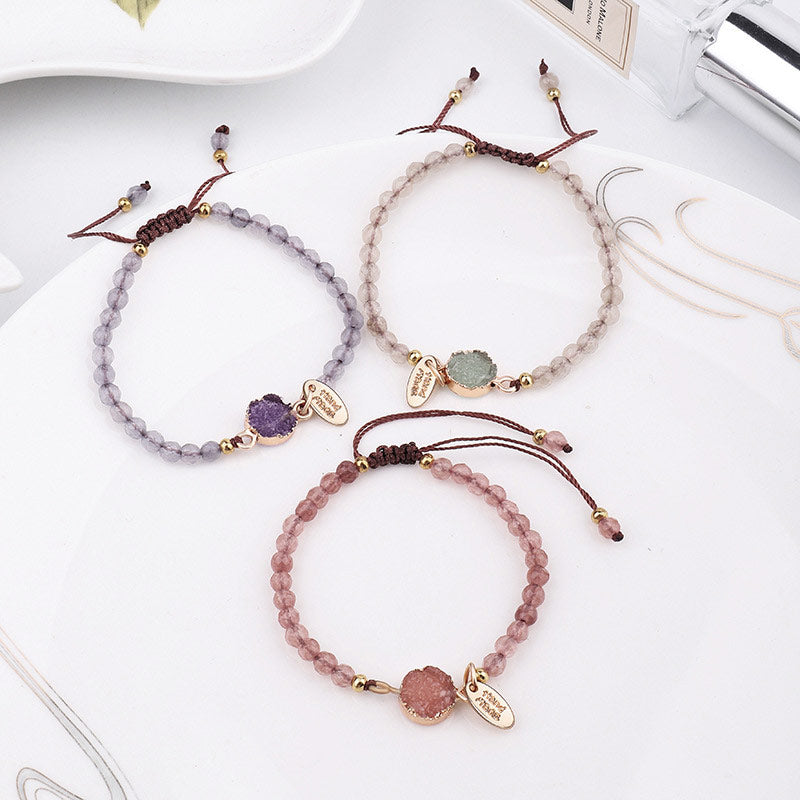 Armband mit Buddha Stonesn, natürlichem Kristall-Charm, Glücksheilung