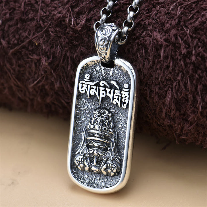 Buddha Stones 925 Sterling Silber Zakiram Göttin des Reichtums Om Mani Padme Hum Peace Halskette Anhänger - image 1