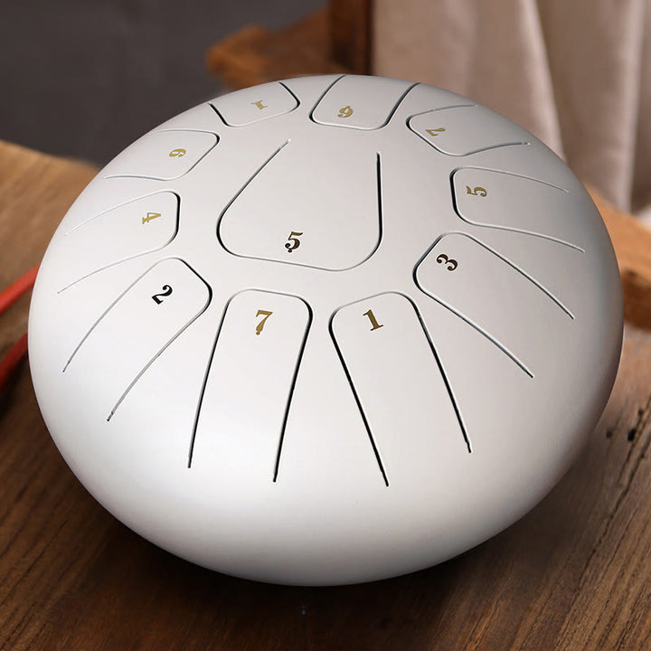 Buddha Stones Steel Tongue Drum Sound Heilung Achtsamkeit Meditation Yoga Drum Kit 11 Note 8 Zoll - Weiß - image 6