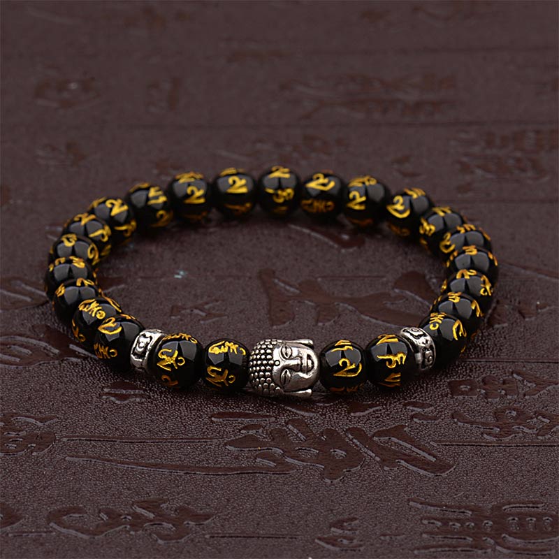 Buddha Stones Tibetisches Buddha-Mantra-Amulett-Armband