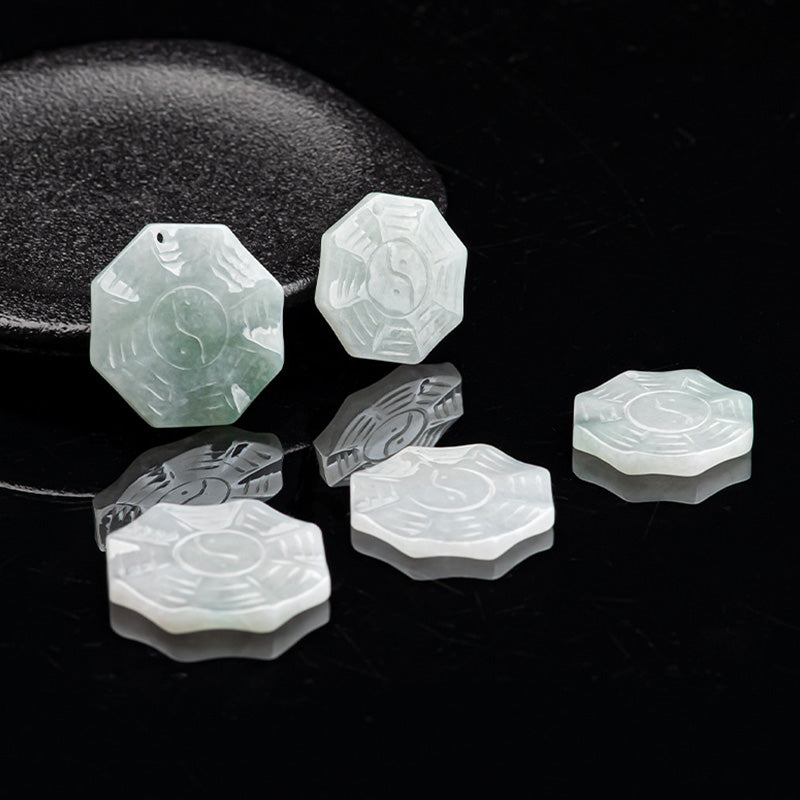 Natürlicher Jade Bagua Yin Yang Glückskettenanhänger - image 6