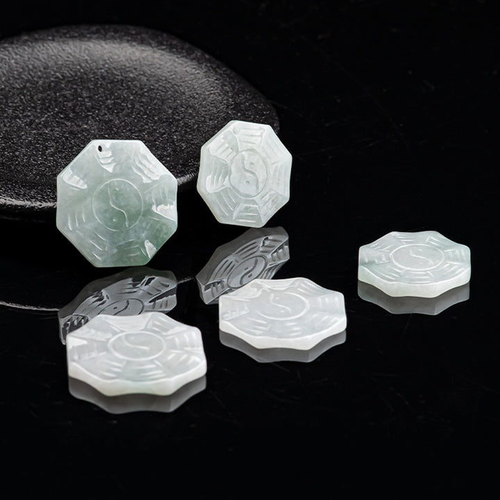Natürlicher Jade Bagua Yin Yang Glückskettenanhänger - image 6