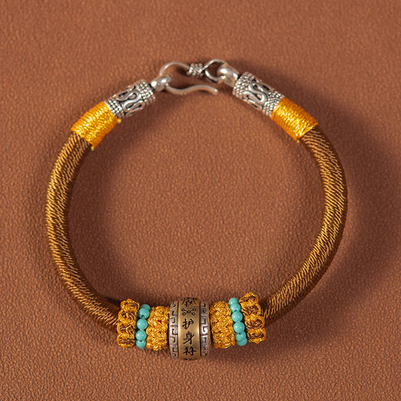 Buddha Stones Handgefertigtes tibetisches Amulett mit King-Kong-Knoten, Glücksschutz, geflochtenes Armband - Braun - 19 cm für den Gewichtsbereich (90–100 kg) - image 6