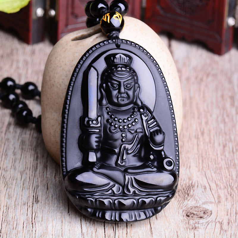 Buddha Stones, chinesisches Sternzeichen, Obsidian, Buddha-Amulett, Schutz-Anhänger-Halskette - image 7