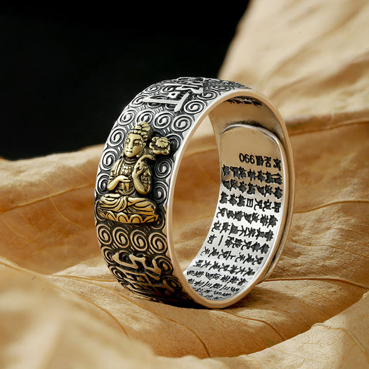 Verstellbarer Ring mit Buddha Stonesn, chinesischem Sternzeichen, Natal, Buddha, Reichtum, Glück